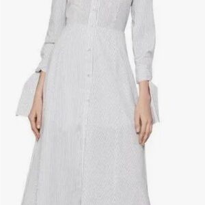 BCBGMaxAzria Long Sleeve Striped Dress - White